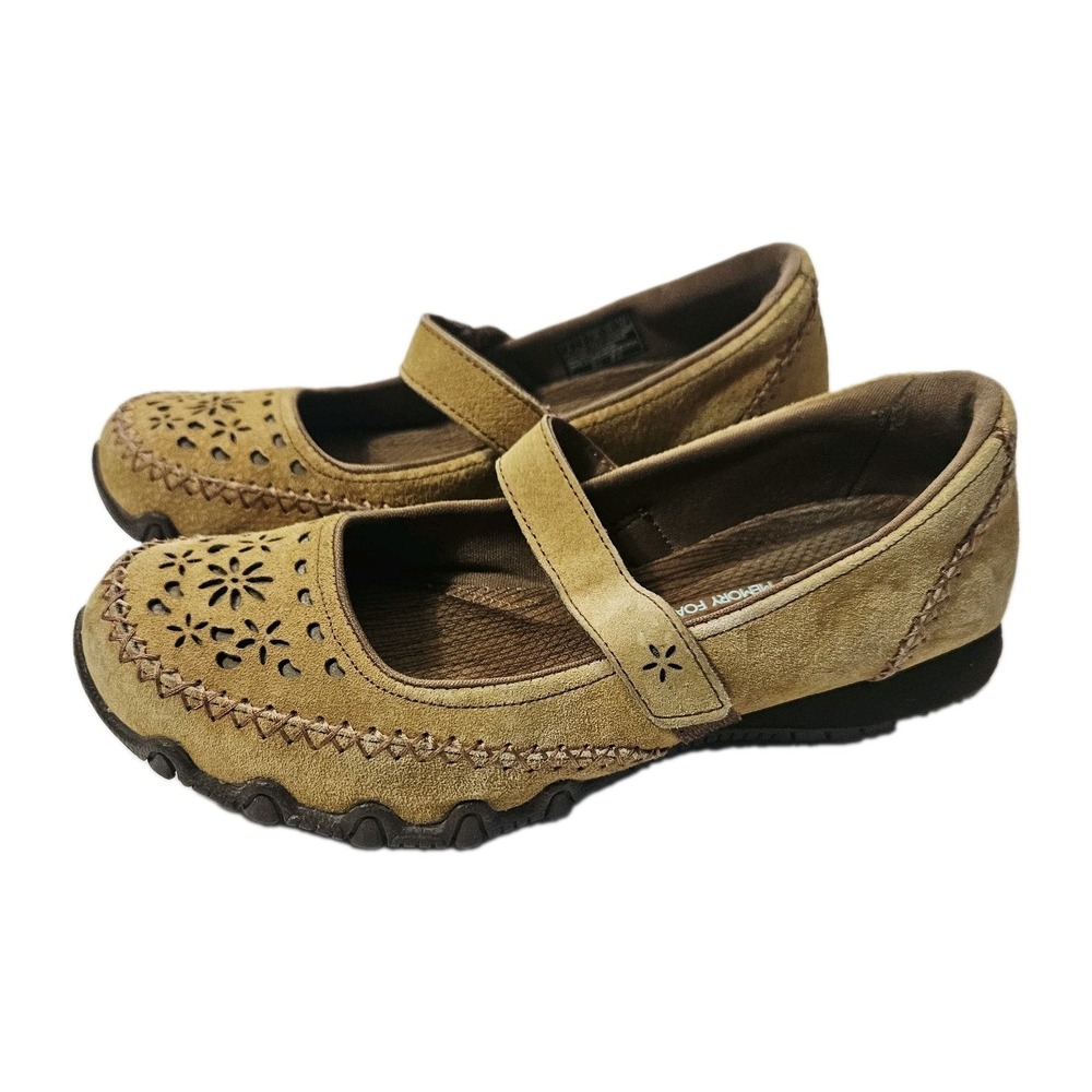Womens Skechers Comfortable Slip Ons Brown Size 8 Relaxed Fit Memory Foam